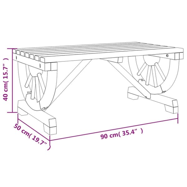 The Living Store havebord 90x50x40 cm massivt grantræ -  Haveborde