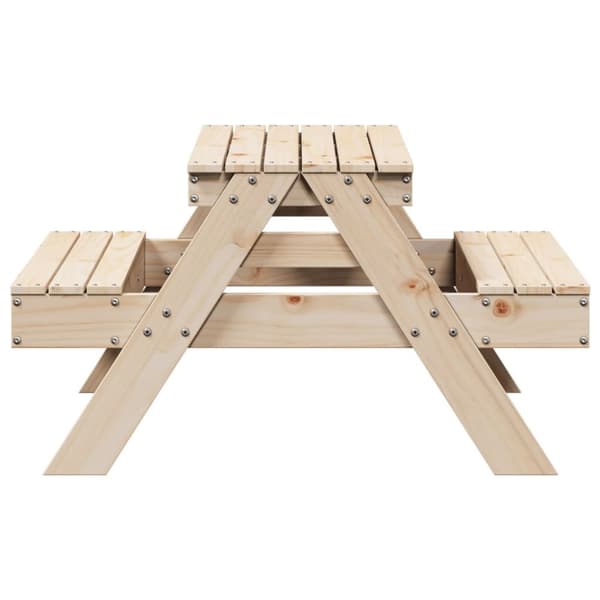 The Living Store picnicbord til børn 88x97x52 cm massivt fyrretræ - Haveborde