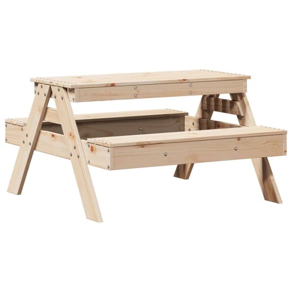 The Living Store picnicbord til børn 88x97x52 cm massivt fyrretræ -  Haveborde