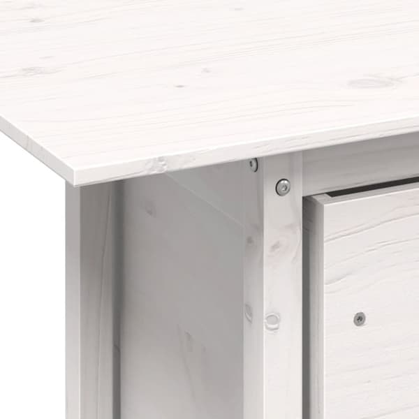 The Living Store havebord 100x50x75 cm massivt fyrretræ hvid -  Haveborde