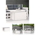 Miniatyrbillede 1 af 11: The Living Store havebord 100x50x75 cm massivt fyrretræ hvid -  Haveborde