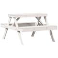 Miniatyrbillede 3 af 10: The Living Store picnicbord 105x134x75 cm massivt fyrretræ hvid -  Haveborde
