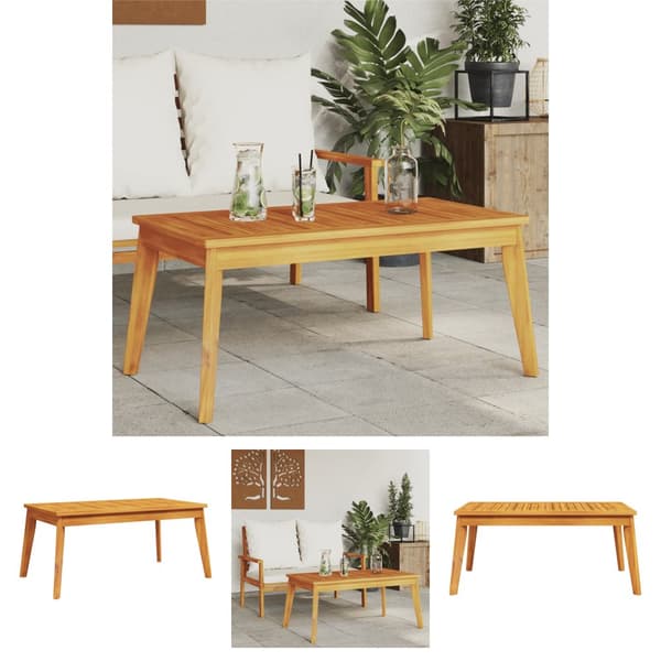 The Living Store Matbord för trädgården 100x55x45 cm massivt akaciaträ -  Utebord