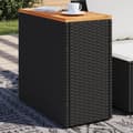 Miniatyrbillede 2 af 11: The Living Store havebord med trætop 58x27,5x55 cm polyrattan sort -  Haveborde