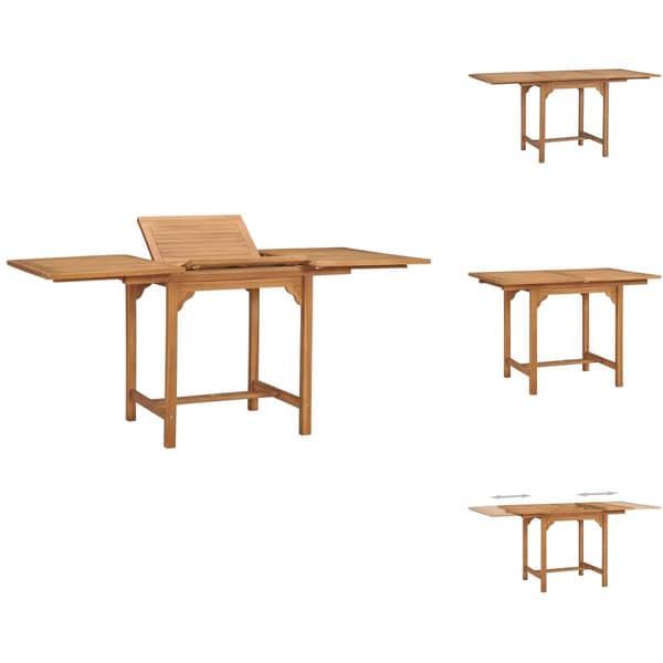 Haveborde - Living udvideligt havebord (110-160)x80x75 cm massivt teaktræ