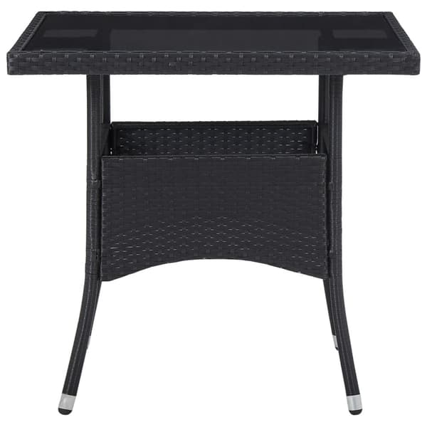 Haveborde - Living udendørs spisebord polyrattan og glas sort