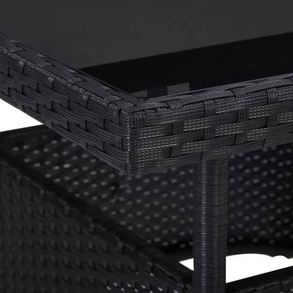 Haveborde - Living udendørs spisebord polyrattan og glas sort