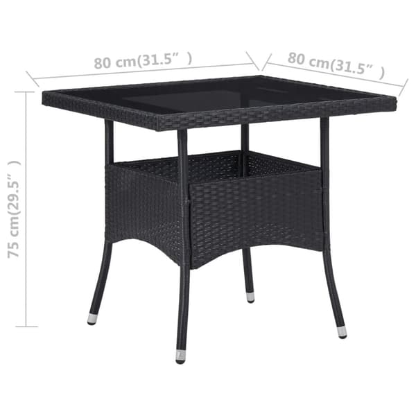 Haveborde - Living udendørs spisebord polyrattan og glas sort