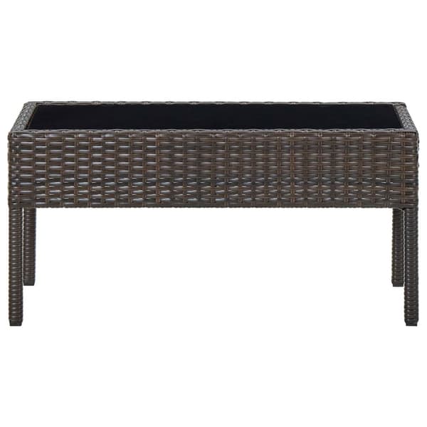 Haveborde - Living havebord 75x40x37 cm polyrattan brun