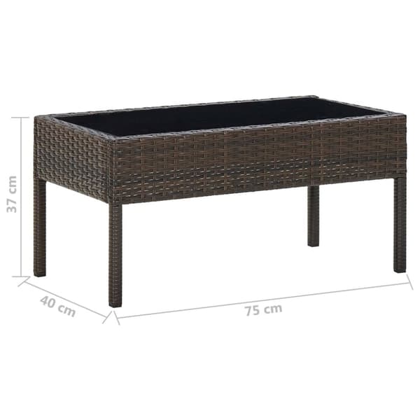 Haveborde - Living havebord 75x40x37 cm polyrattan brun