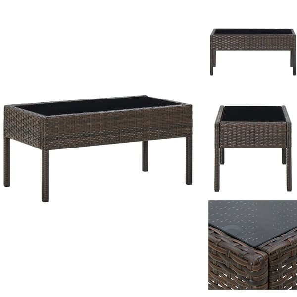 Haveborde - Living havebord 75x40x37 cm polyrattan brun