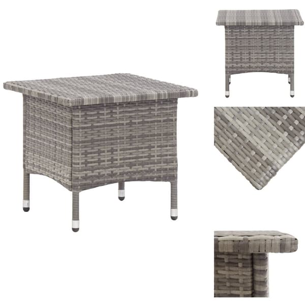 Haveborde - Living tebord 50 x 50 x 47 cm polyrattan grå