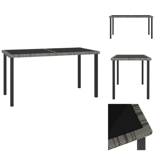 Haveborde - Living havebord 140x70x73 cm polyrattan grå