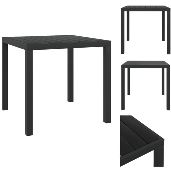 Haveborde - Living havebord WPC aluminium 80 x 80 x 74 cm sort