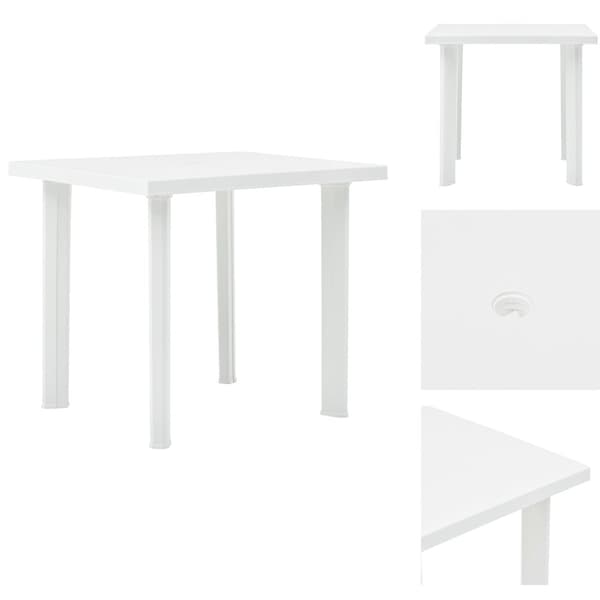 Haveborde - Living havebord 80 x 75 x 72 cm plastik hvid