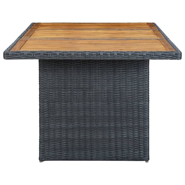 Utebord - Living Trädgårdsbord grå konstrotting och massivt akaciaträ