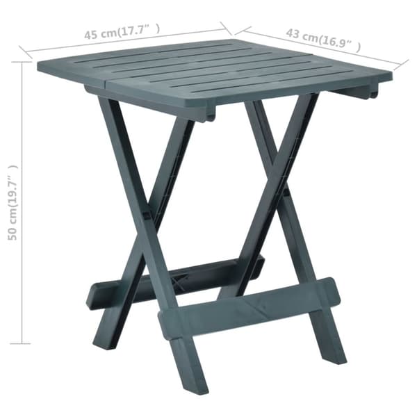 Haveborde - Living foldbart havebord 45x43x50 cm plastik grøn