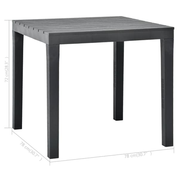Ulkopöydät - Living Puutarhapöytä antrasiitti 78x78x72 cm muovi