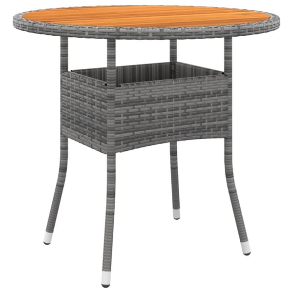 Haveborde - Living havebord Ø80x75 cm akacietræ og polyrattan grå