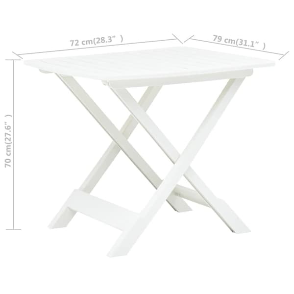 Haveborde - Living foldbart havebord 79 x 72 x 70 cm plastik hvid