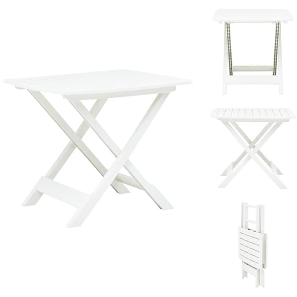 Haveborde - Living foldbart havebord 79 x 72 x 70 cm plastik hvid