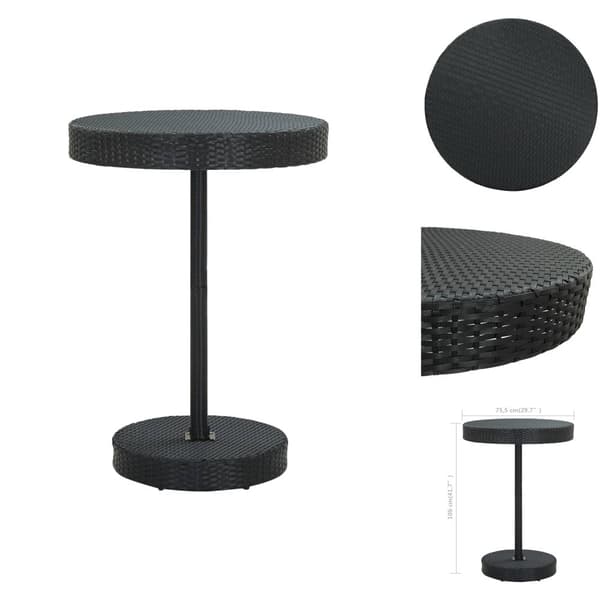 Haveborde - Living havebord 75,5x106 cm polyrattan sort