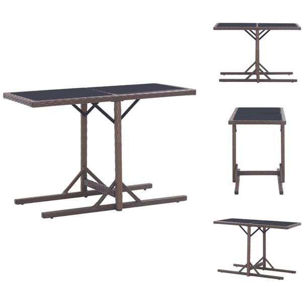 Haveborde - Living havebord 110 x 53 x 72 cm brun glas og poliratanas
