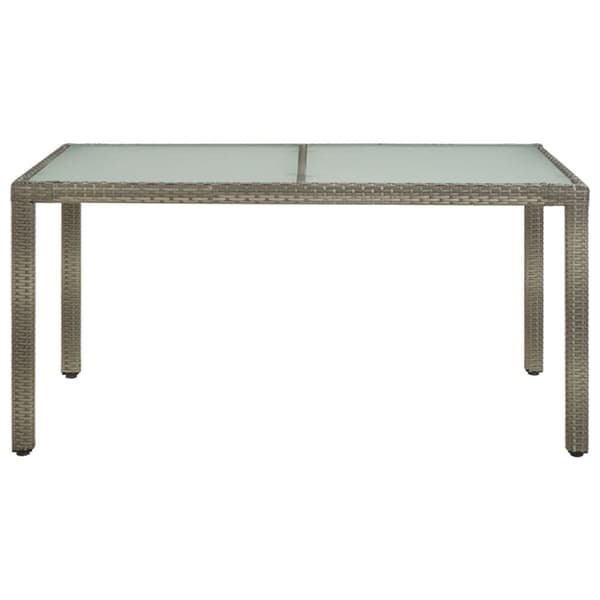 Haveborde - Living havebord 150x90x75 cm hærdet glas og polyrattan grå