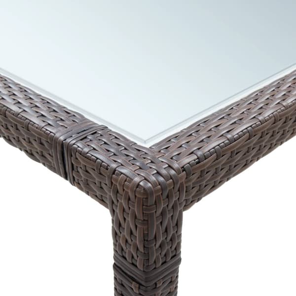 Haveborde - Living udendørs spisebord 200x150x74 cm polyrattan brun