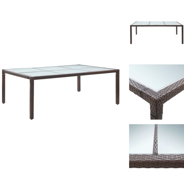 Haveborde - Living udendørs spisebord 200x150x74 cm polyrattan brun