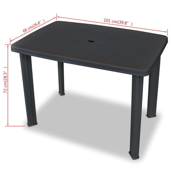 Haveborde - Living havebord 101 x 68 x 72 cm plastik antracitgrå