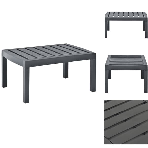 Haveborde - Living havebord 78x55x38 cm plastik antracitgrå