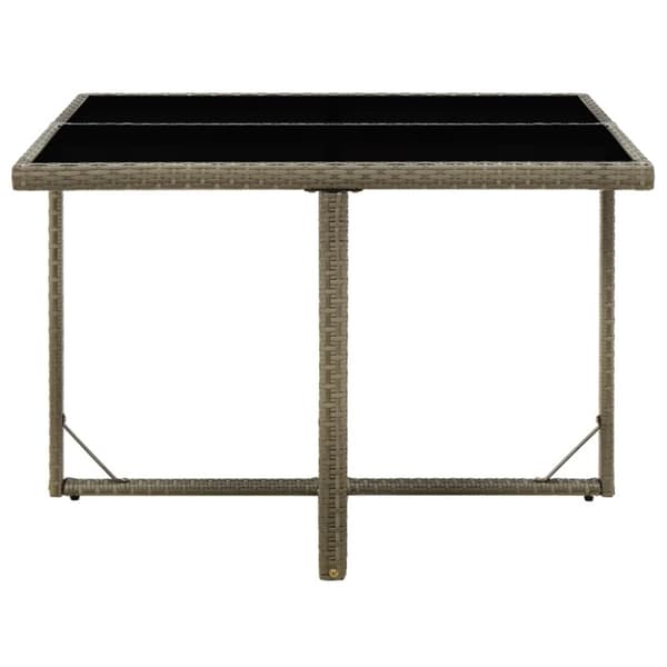 Haveborde - Living havebord 109x107x74 cm polyrattan og glas grå