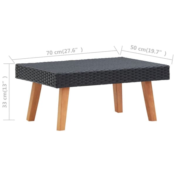 Haveborde - Living udendørs sofabord polyrattan sort