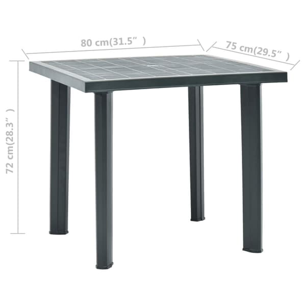 Utebord - Living Trädgårdsbord grön 80x75x72 cm plast