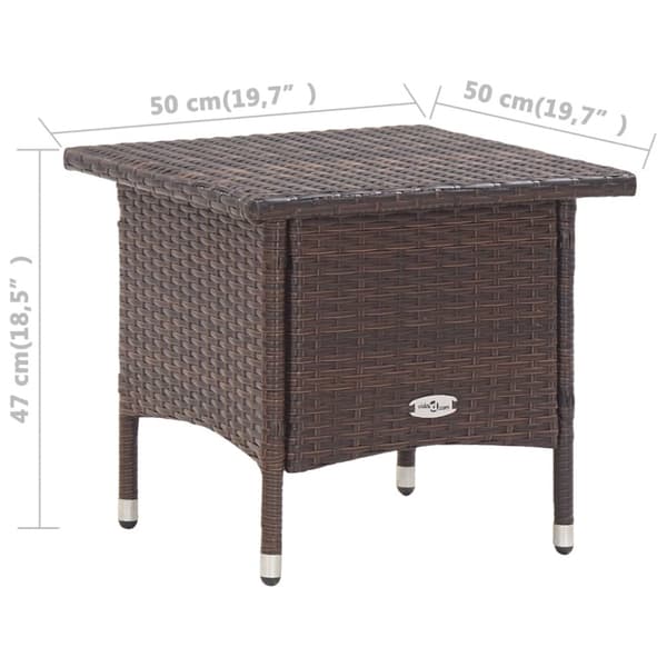 Haveborde - Living tebord 50 x 50 x 47 cm polyrattan brun
