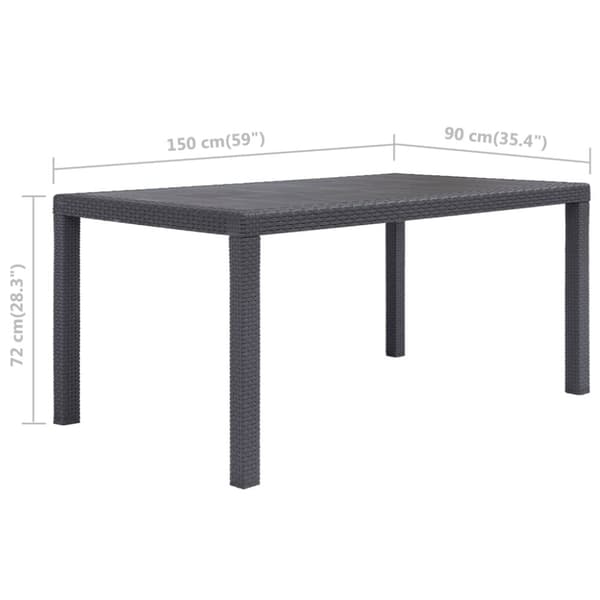 Haveborde - Living havebord 150 x 90 x 72 cm plastik rattanlook brun