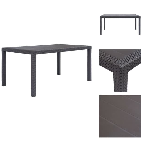 Haveborde - Living havebord 150 x 90 x 72 cm plastik rattanlook brun