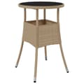 Miniatyrbillede 3 af 7: Haveborde - Living havebord Ø60x75 cm hærdet glas og polyrattan beige