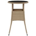 Miniatyrbillede 4 af 7: Haveborde - Living havebord Ø60x75 cm hærdet glas og polyrattan beige