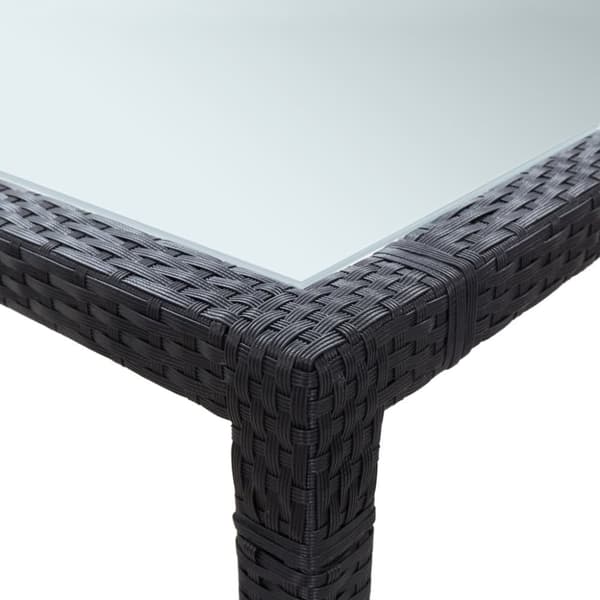 Haveborde - Living udendørs spisebord 200x150x74 cm polyrattan sort
