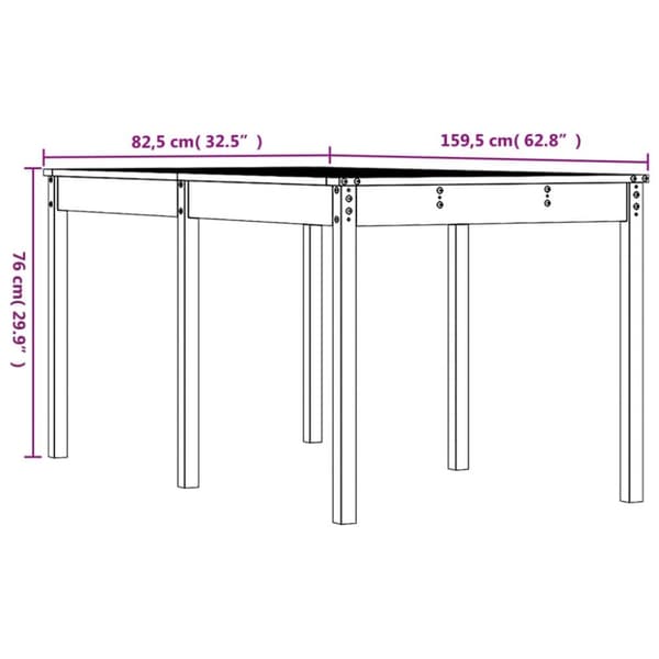 Utebord - Living Trädgårdsbord 159,5x82,5x76 cm massivt douglasträ