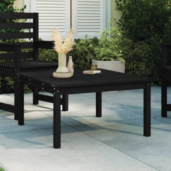 Haveborde - Living havebord 82,5x82,5x45 cm massivt fyrretræ sort