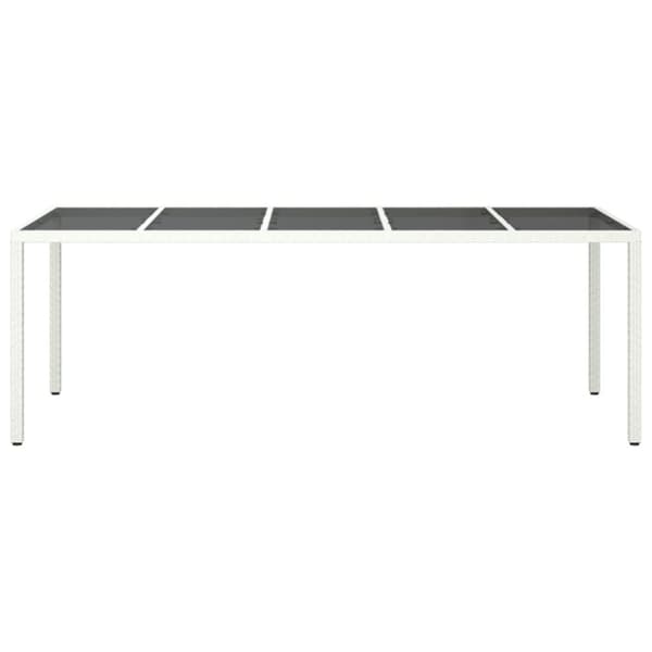 Haveborde - Living havebord 250x100x75 cm polyrattan og hærdet glas hvid