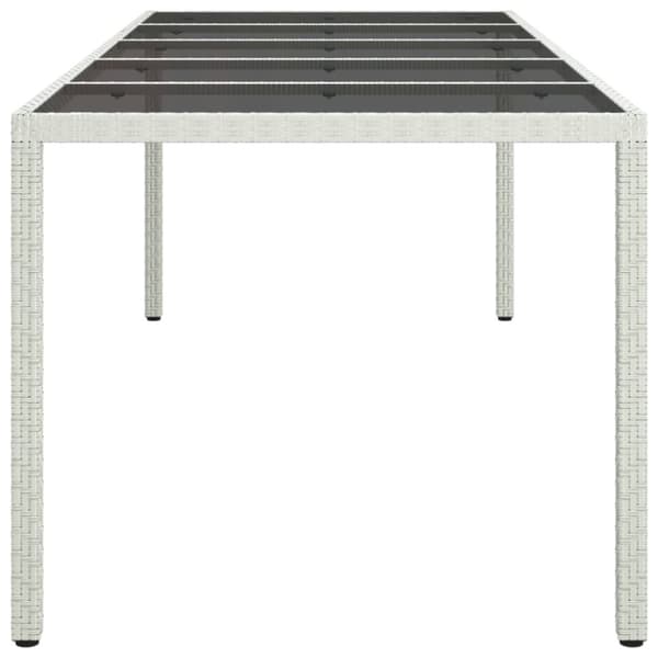 Haveborde - Living havebord 250x100x75 cm polyrattan og hærdet glas hvid