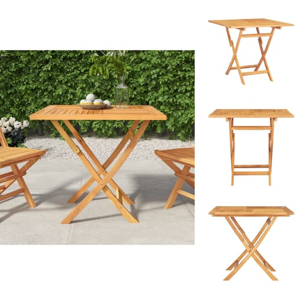 Haveborde - Living foldbart havebord 85x85x76 cm massivt teaktræ