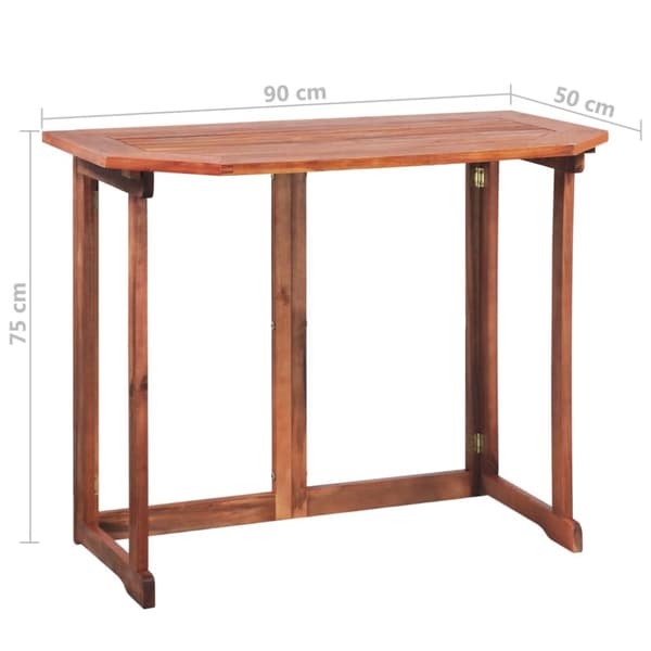 Utebord - Living Cafébord 90x50x75 cm massivt akaciaträ