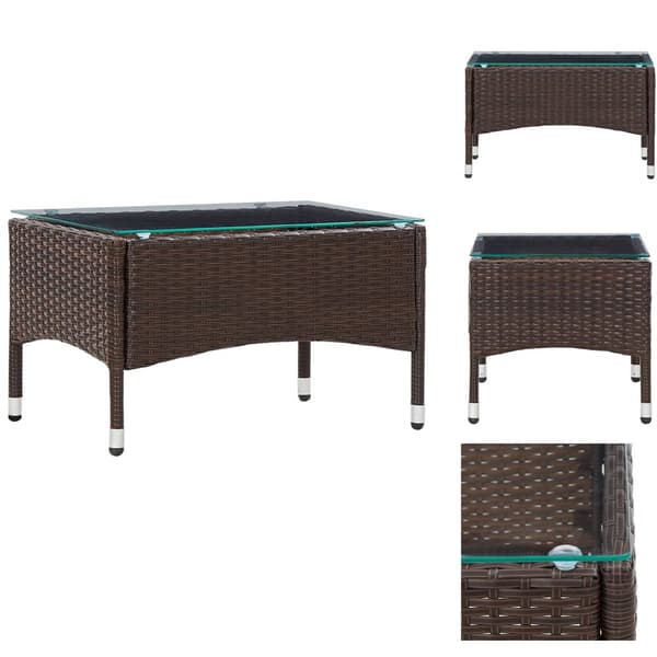 Utebord - Living Soffbord brun 60x40x36 cm konstrotting