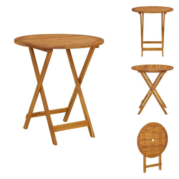 Utebord - Living Hopfällbart trädgårdsbord 70 cm massivt akaciaträ