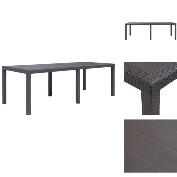 Haveborde - Living havebord 220 x 90 x 72 cm plastik rattanlook brun